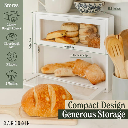 BakedBin corner bread box - White